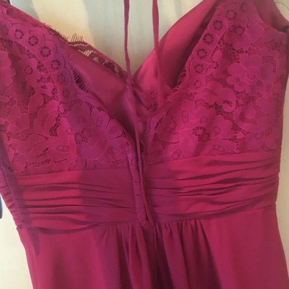 Full length gown in cranberry red, lace bodice! - Picture 5 of 6